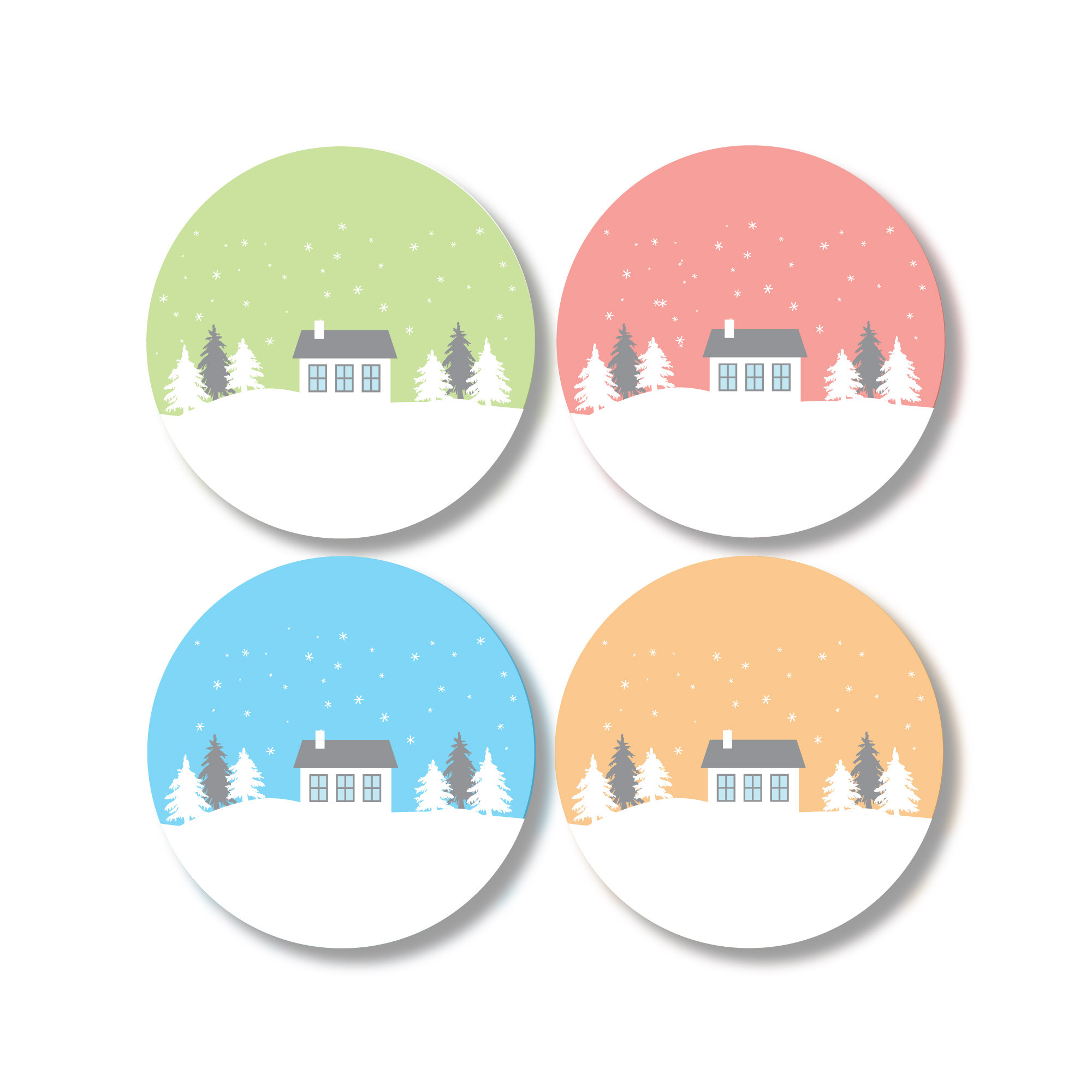 Jar Toppers - Winter Houses