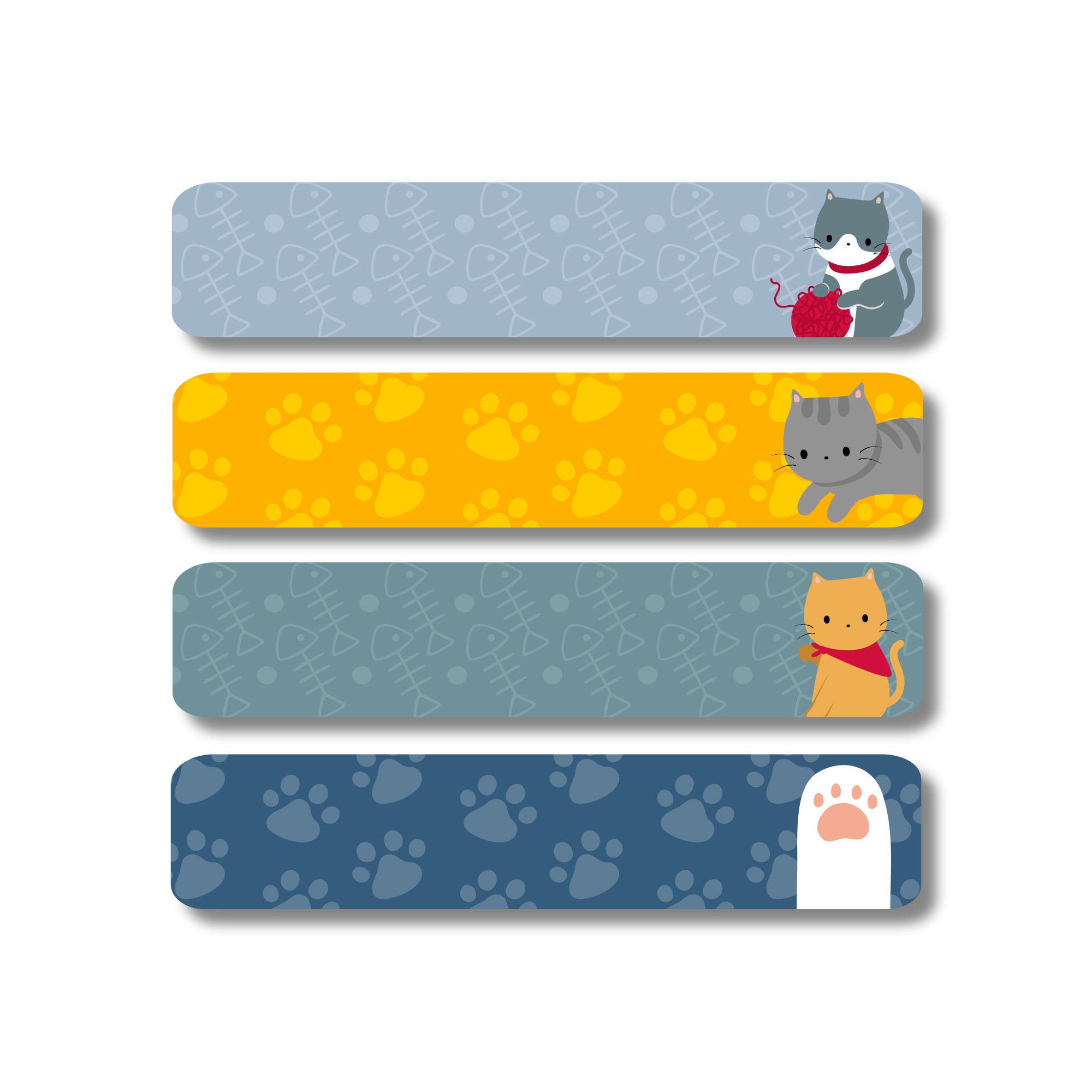 Medium Rectangle Labels - Cat Antics