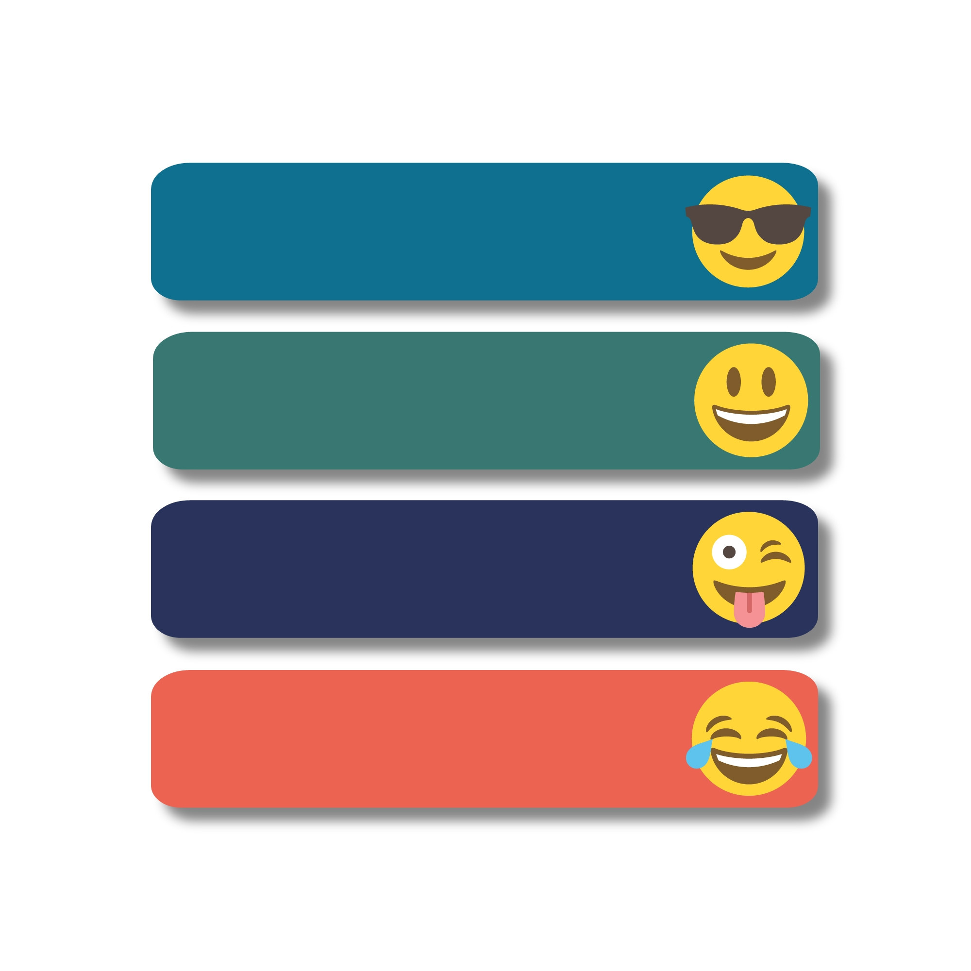 Medium Rectangle Labels - Emoji