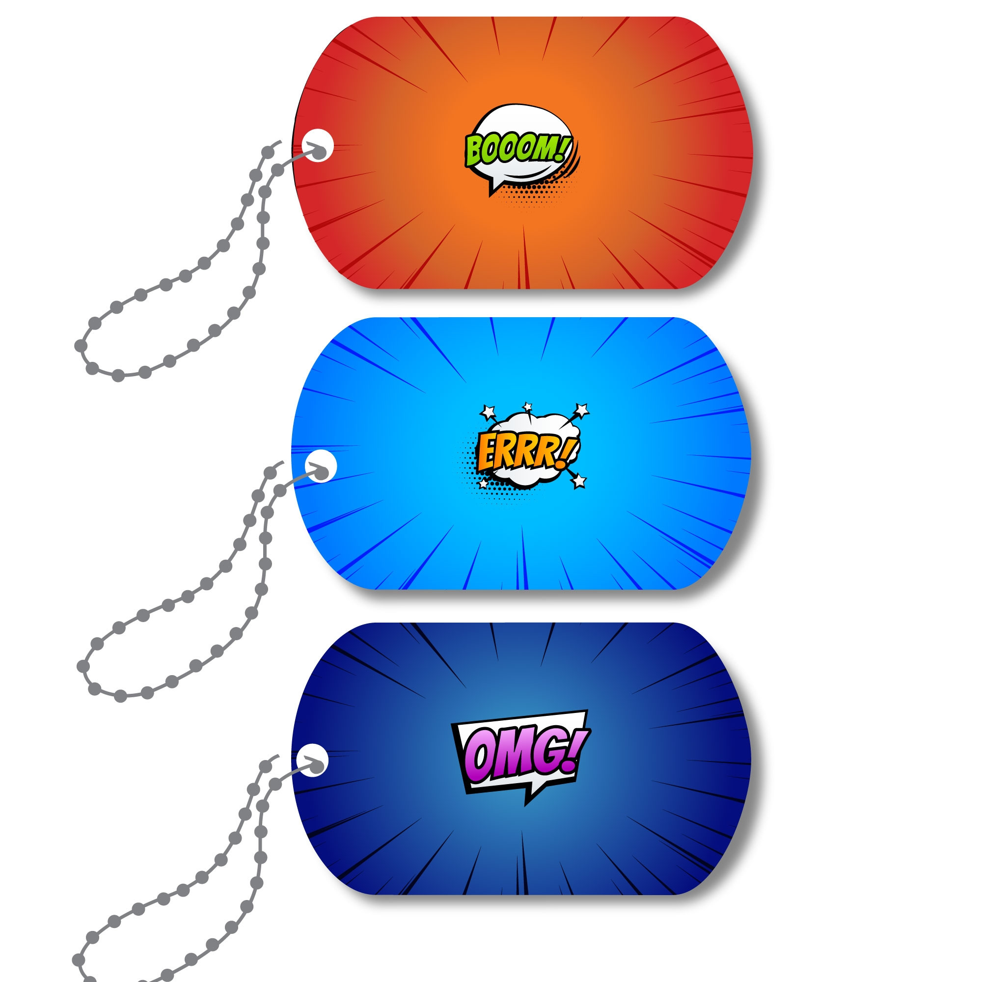 Mini-Metal Tags - Comic Flash