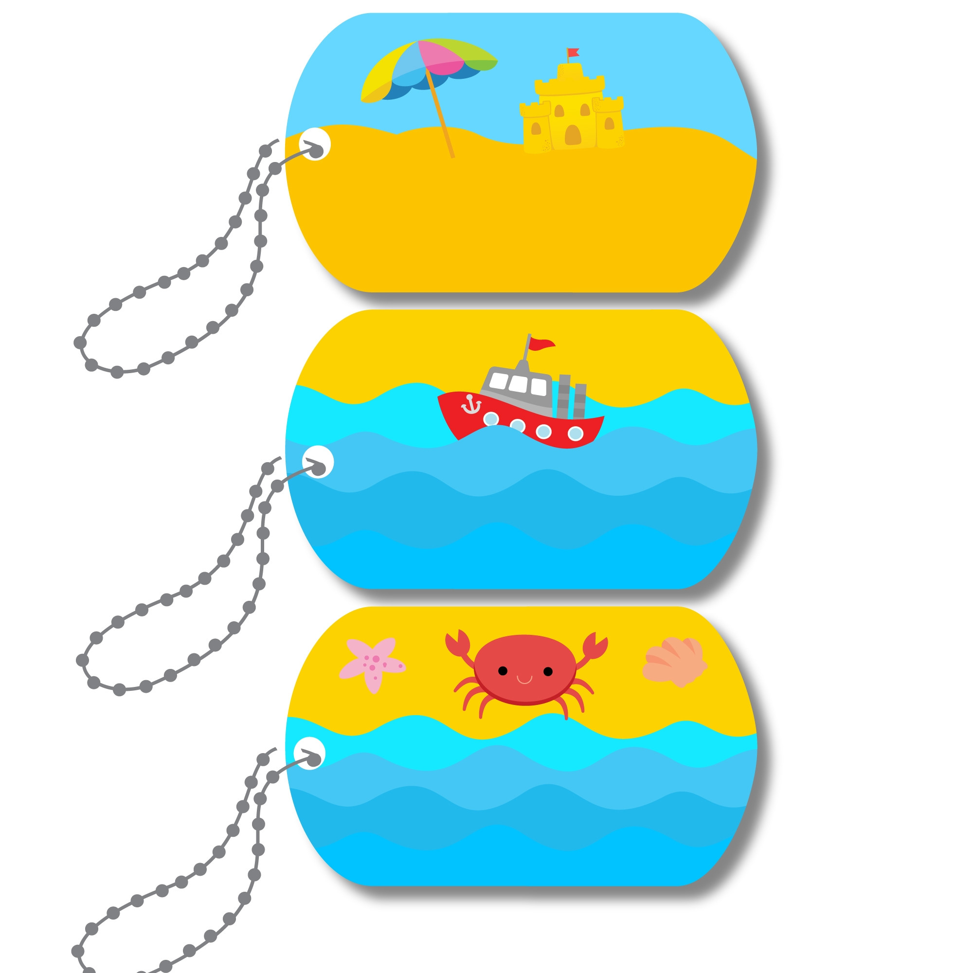 Mini-Metal Tags - Fun on the Beach
