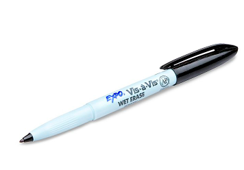 Wet Erase Marker - Fine Tip Black