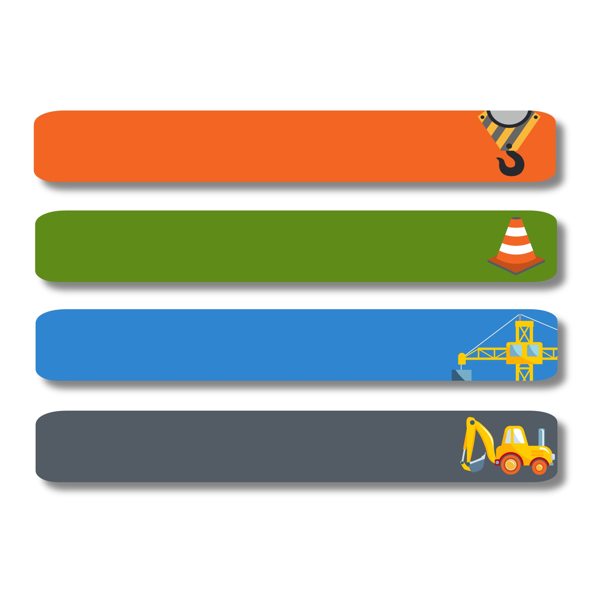 Slimline Labels - Construction Play
