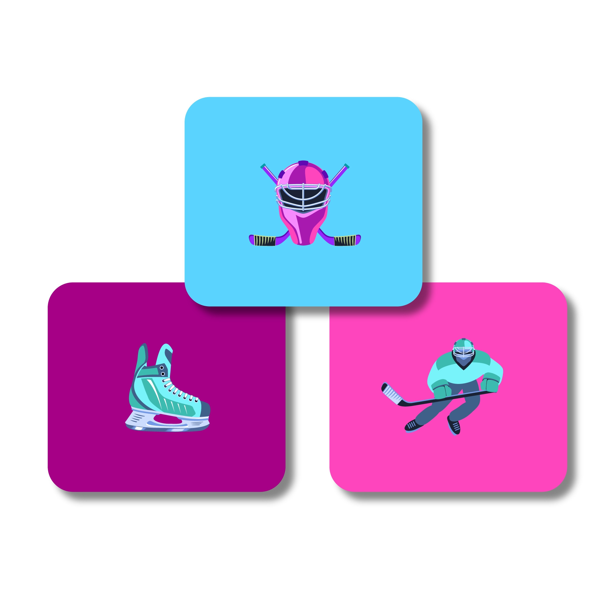 Square Labels - I Heart Hockey