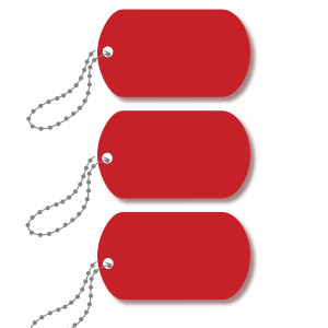 Mini-Metal Tags - Radical Red