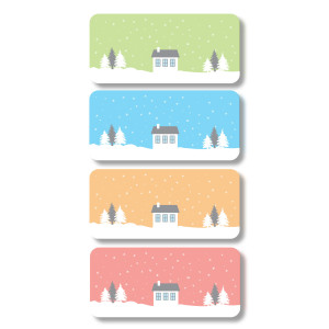 Jar Labels - Winter Houses