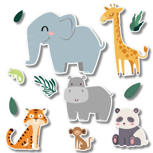 Express Yourself Labels - Safari Friends