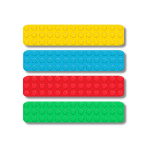 Medium Rectangle Labels - Building Blocks