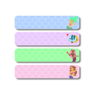 Medium Rectangle Labels - Mermaid Lagoon