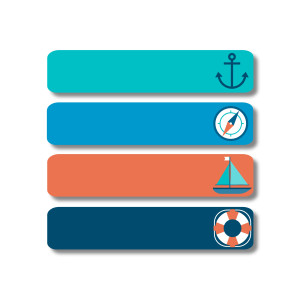 Medium Rectangle Labels - Nautical