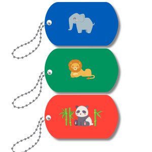Mini-Metal Tags - Safari Friends