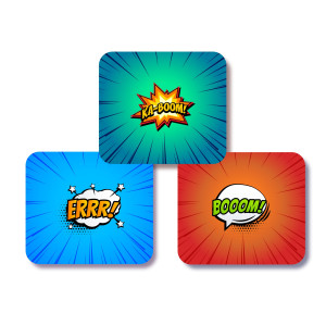 Square Labels - Comic Flash