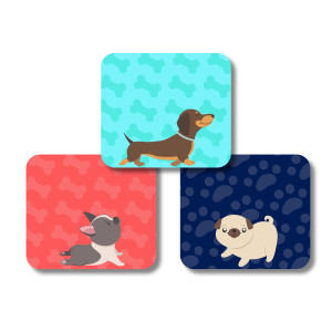 Square Labels - Puppies and Kisses