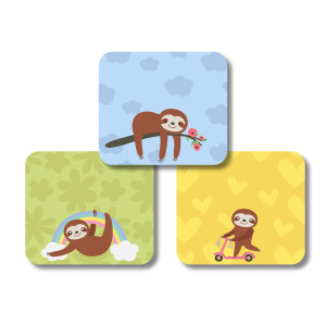 Square Labels - Sloth Hugs