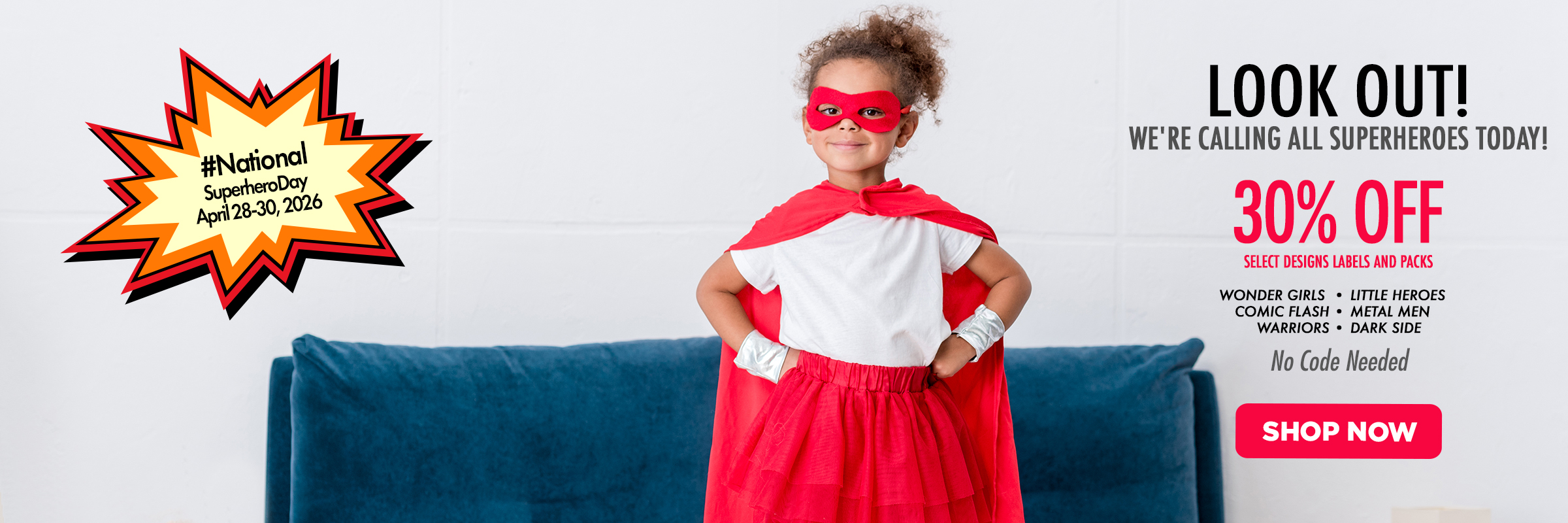 Lovable Labels - Superhero Day Sale